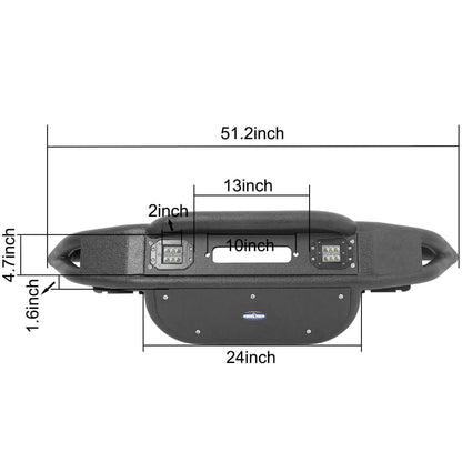 Lotus Tubular Front Bumper & Different Trail Rear Bumper w/Tire Carrier Combo Kit for 2007-2018 Jeep Wrangler JK JKU BXG132114 7