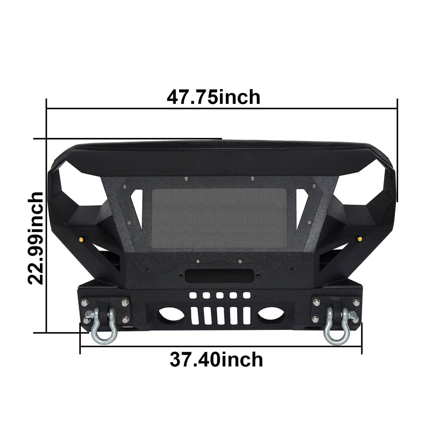 Jeep JK Steel Front Bumper w/Grille & Winch Plate(07-18 Jeep Wrangler JK) - Ultralisk 4x4