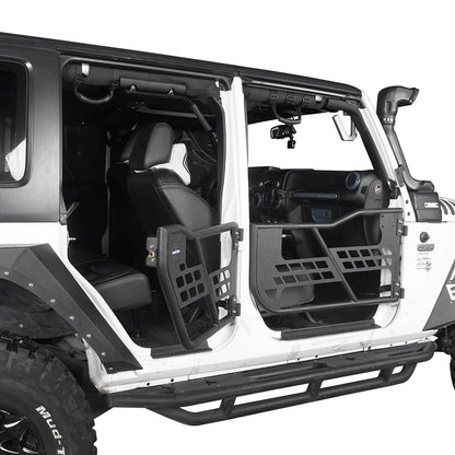 Jeep JK Running Boards and Tubular Half Doors Combo for Jeep Wrangler JK 2007-2018 BXG106136 Jeep JK Side Steps Jeep Tube Doors Jeep Half Doors u-Box Offroad 10