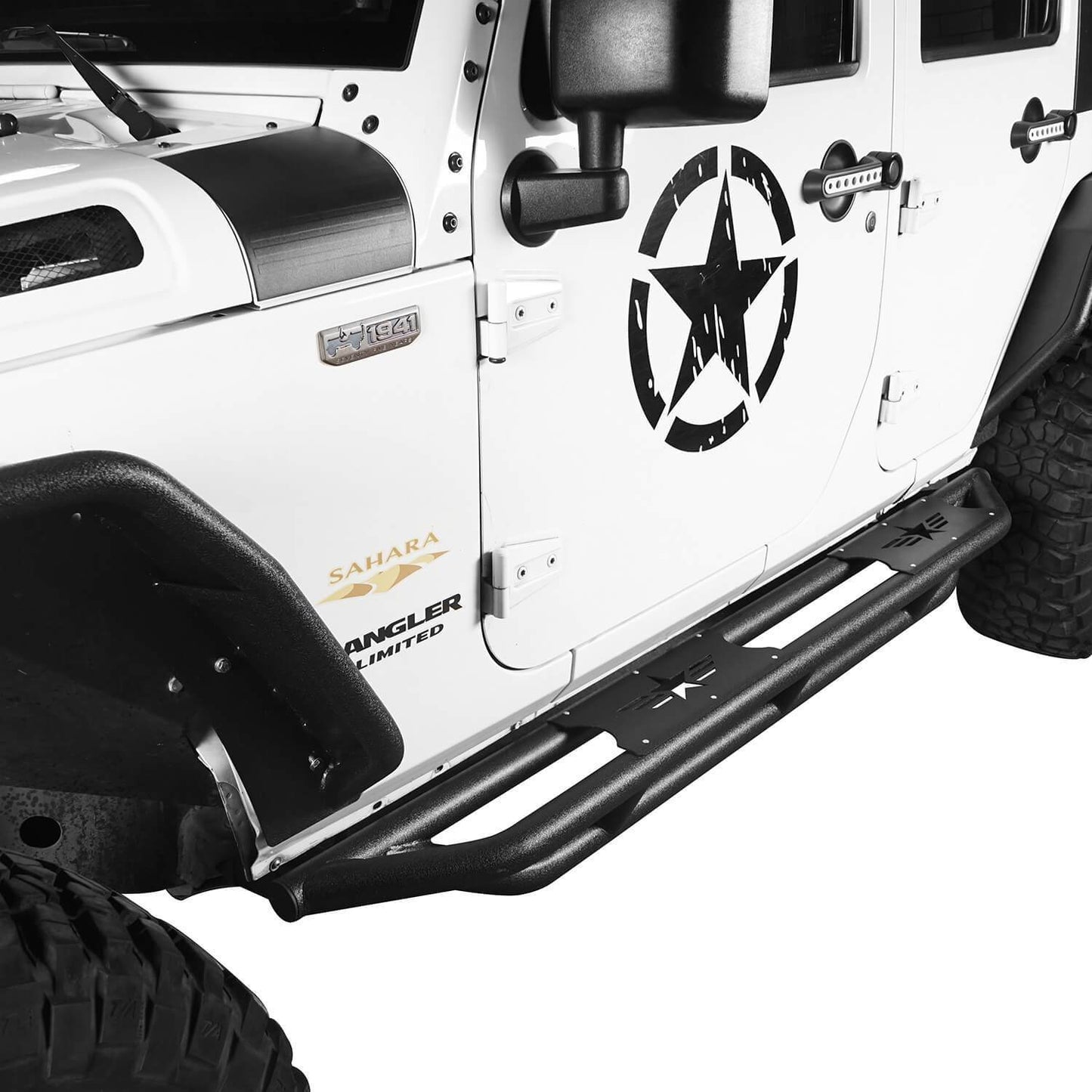 Jeep JK 4 Door Five Star Jeep Side Steps Jeep Running Boards Nerf Bar Rocker Guards for 2007-2018 Jeep Wrangler JK Jeep Body Armor bxg106 3