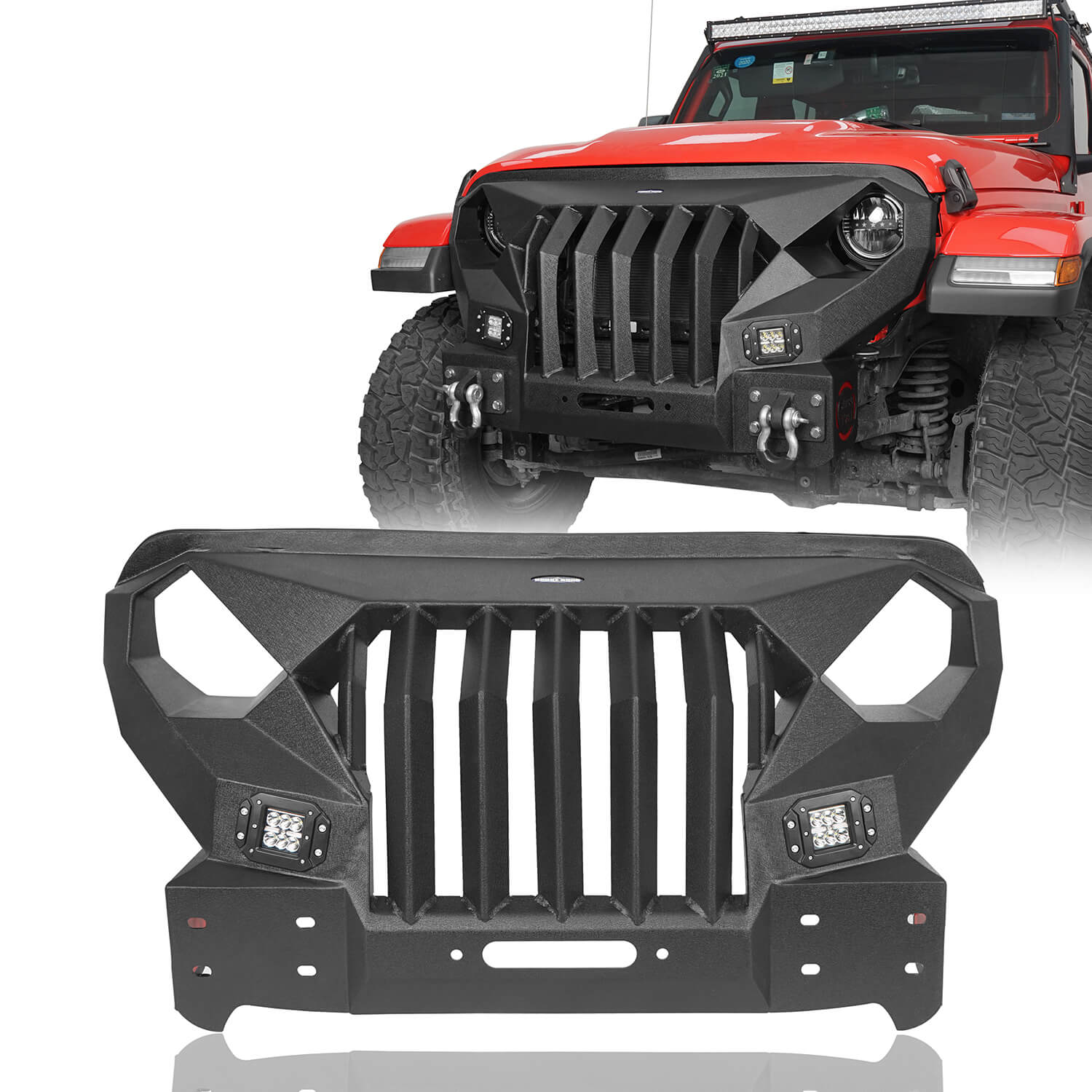 Mad Max Front Bumper & Windshield Frame Cover(18-23 Jeep Wrangler JL &  Gladiator JT(Excluding Mojave)) - Ultralisk 4x4