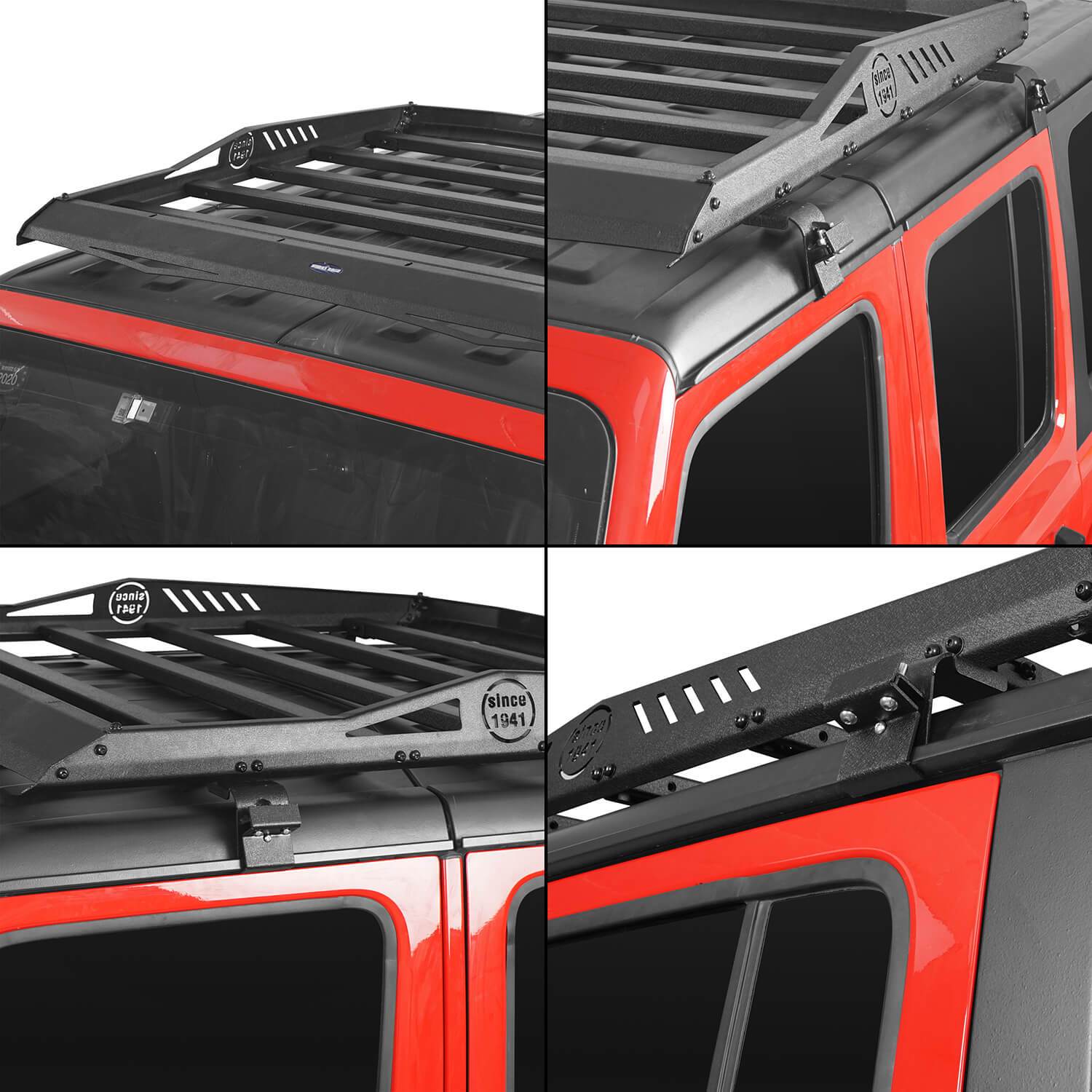 HardTop Roof Rack Cargo Carrier Basket w/Wind Deflector(18-23 Jeep Wrangler  JL & Jeep Gladiator JT) - Ultralisk 4x4