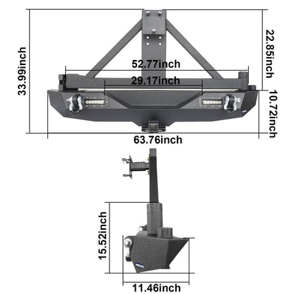 Jeep JL Rear Bumper with Tire Carrier for 2018-2020 Jeep Wrangler JL BXG504  9