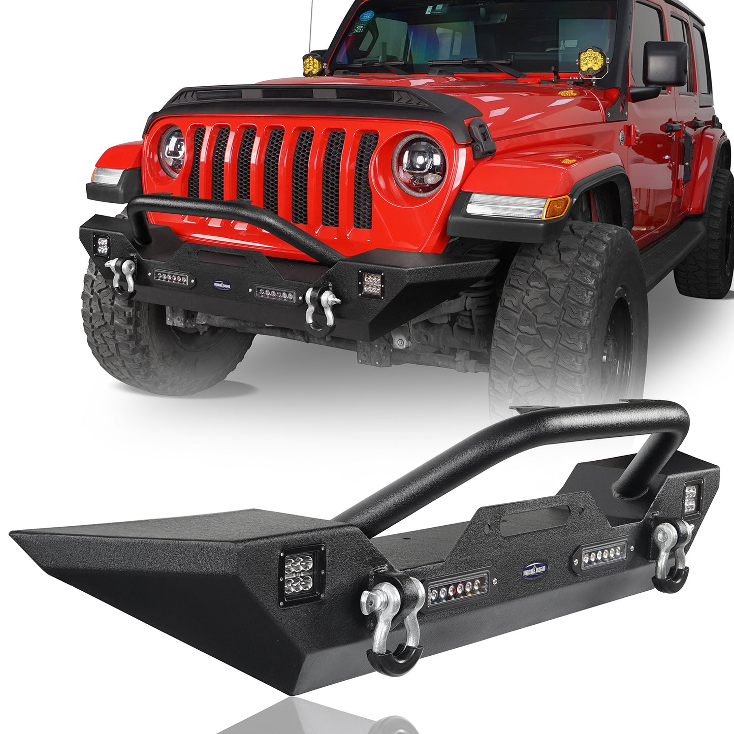 Front Bumper w/Winch Plate Mid Width Bumper(20-24 Jeep Gladiator JT & Jeep Wrangler JK & JL) - Ultralisk 4x4