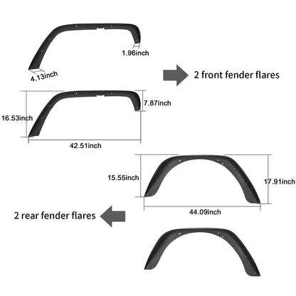 Jeep TJ Fender Flares for Jeep Wrangler TJ 1997-2006 BXG056 Jeep Wrangler TJ Parts   9