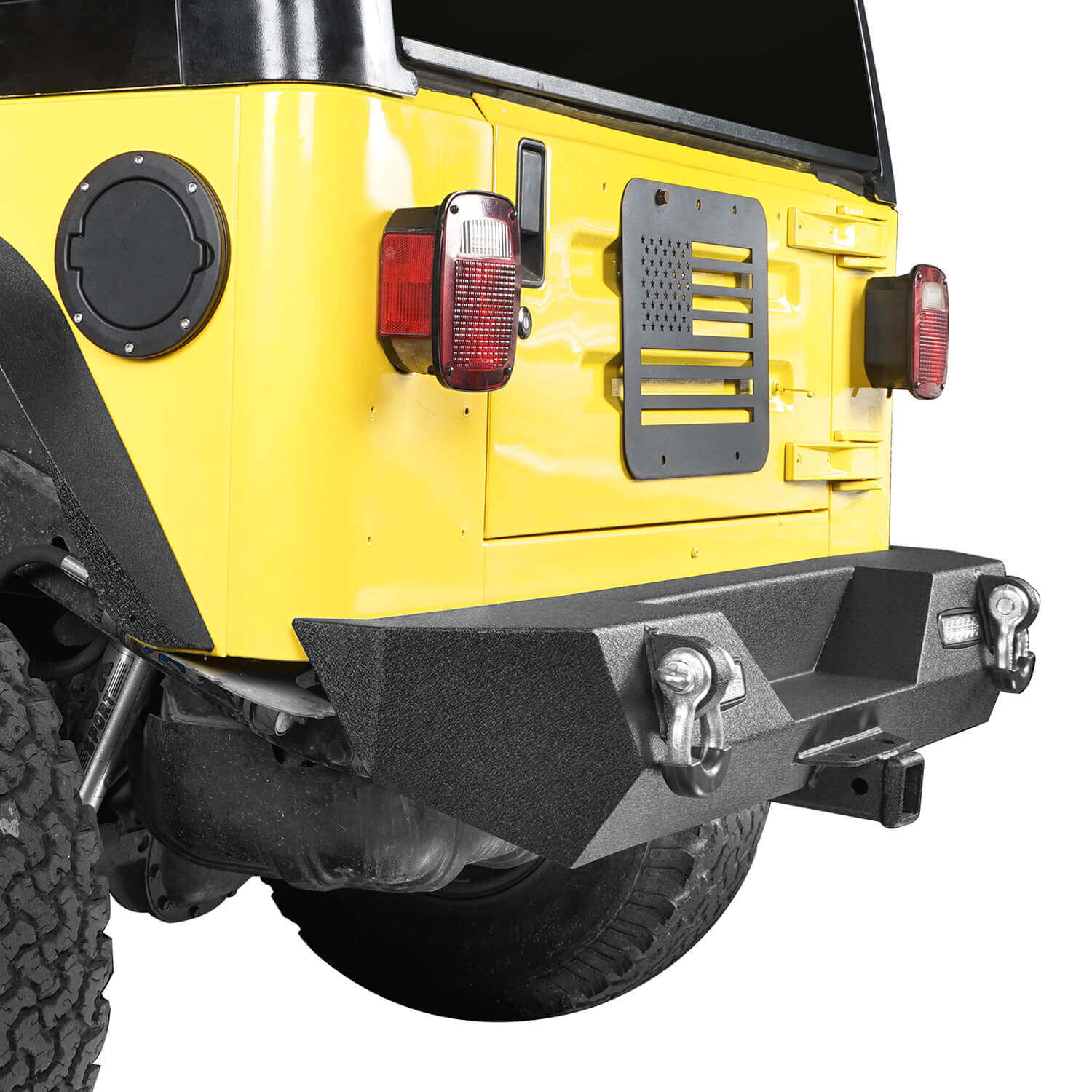 Different Trail Rear Bumper w/2" Hitch Receiver for Jeep Wrangler TJ YJ 1987-2006 BXG120 5