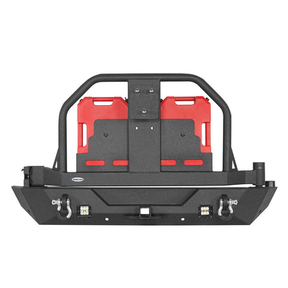 18-23 Jeep Wrangler JL Aftermarket Rear Bumper w/ 2 Gasoline Fuel Cans & Tire Carrier b3041s 10