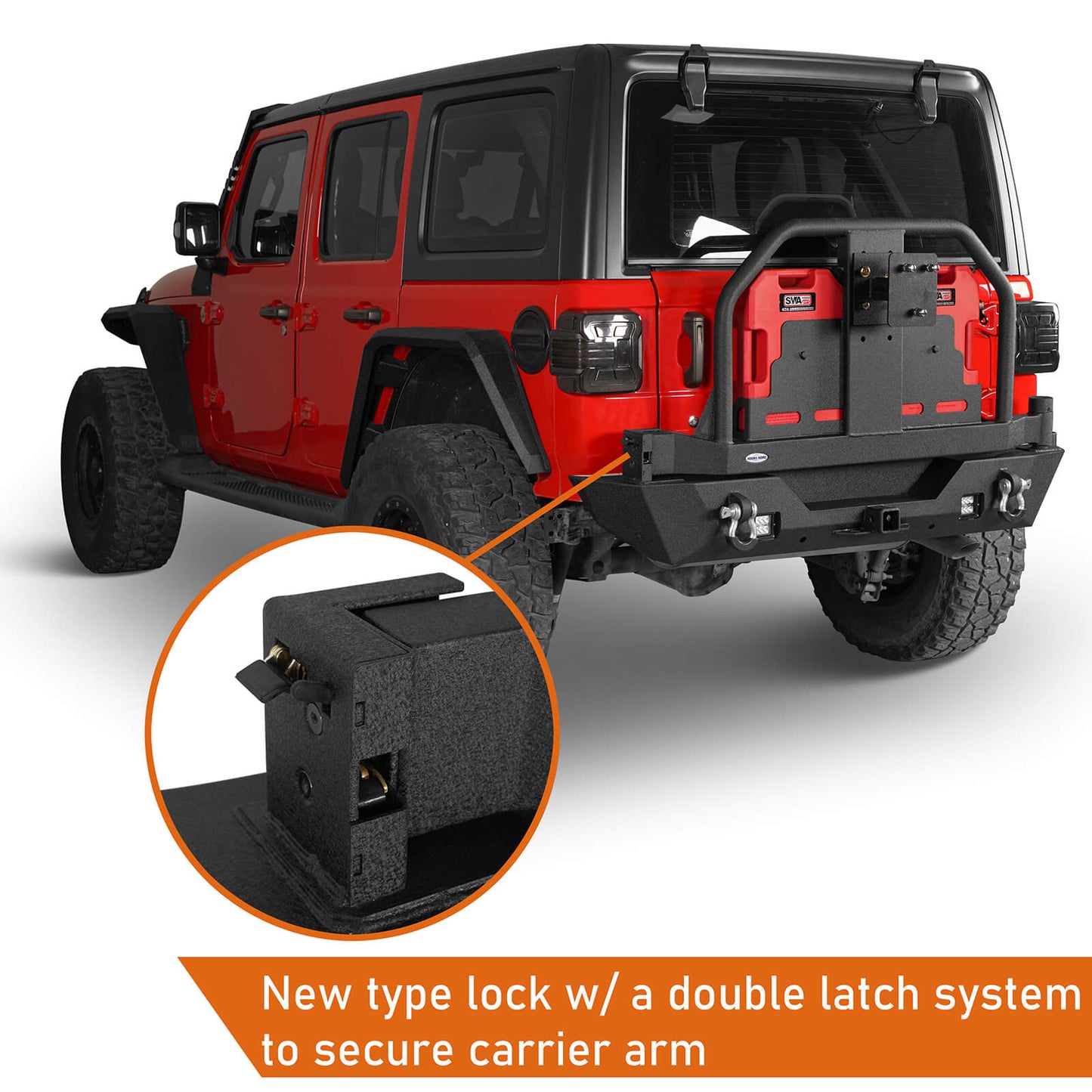 18-23 Jeep Wrangler JL Aftermarket Rear Bumper w/ 2 Gasoline Fuel Cans & Tire Carrier b3041s 8