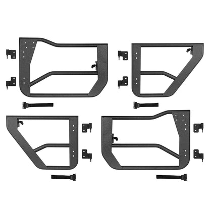 Jeep Wrangler JL & Gladiator JT Tube Half Front & Rear Doors w/ Black Shade Skins b3042s 12