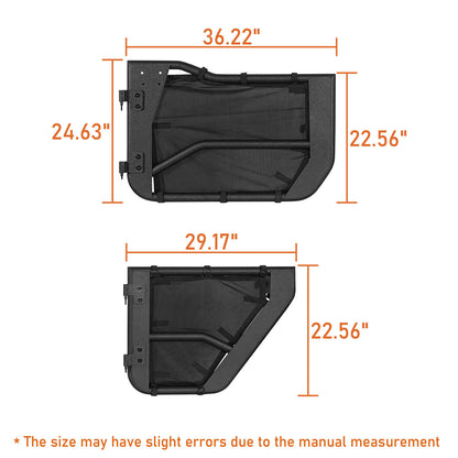 Jeep Wrangler JL & Gladiator JT Tube Half Front & Rear Doors w/ Black Shade Skins b3042s 15