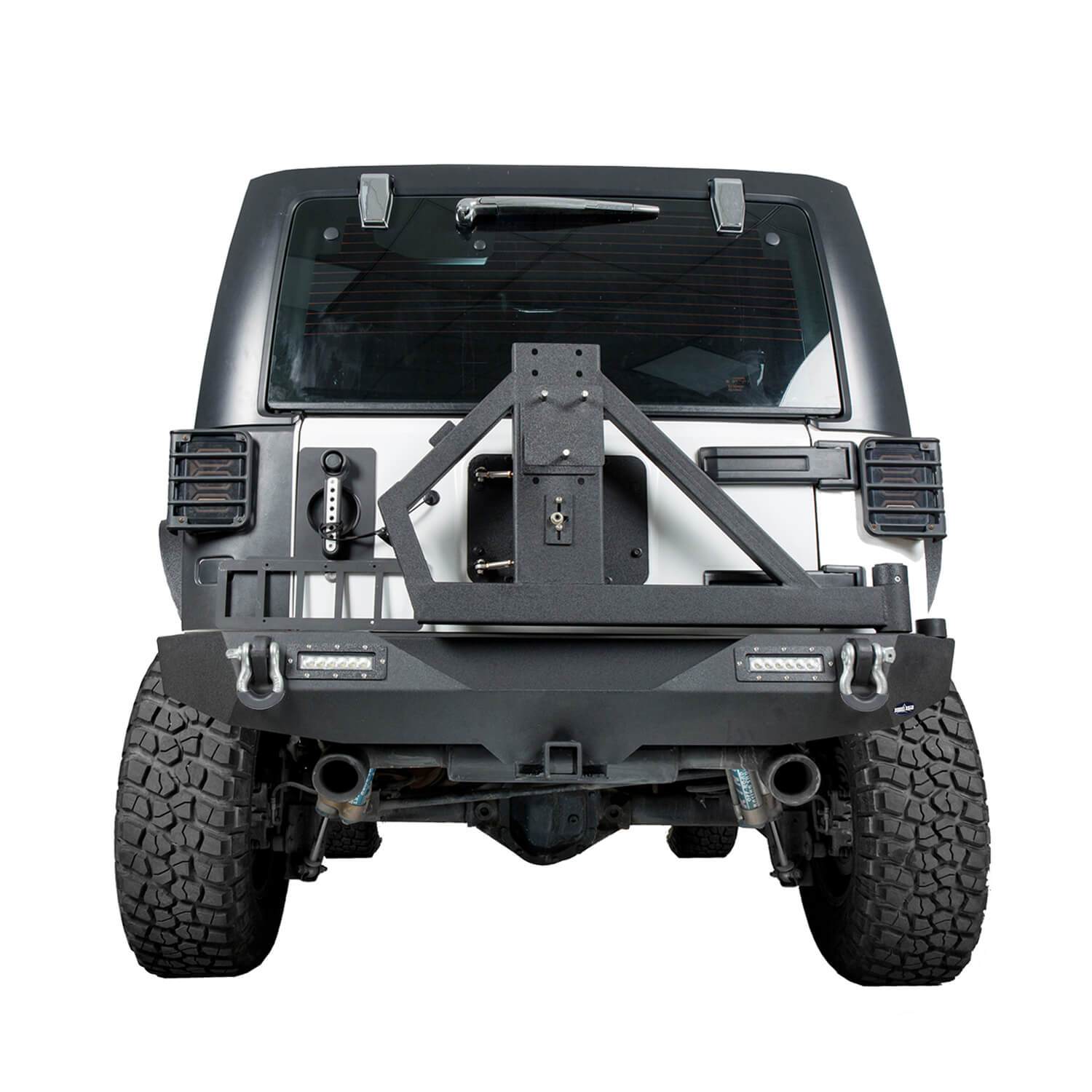 Opar Lotus Tubular Front Bumper & Different Trail Rear Bumper w/Tire Carrier Combo Kit for 2007-2018 Jeep Wrangler JK JKU BXG132114 u-Box offroad 10