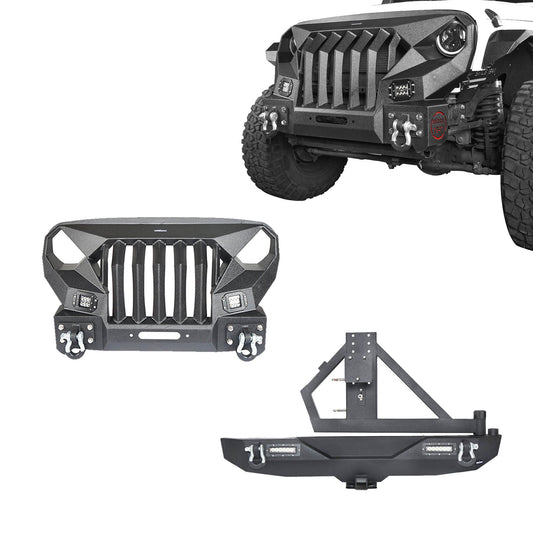 Mad Max Front Bumper & Rear Bumper w/Tire Carrier(07-18 Jeep Wrangler JK) - ultralisk4x4