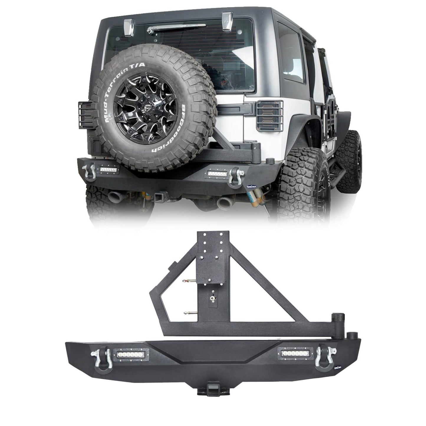 Mad Max Front Bumper & Rear Bumper w/Tire Carrier(07-18 Jeep Wrangler JK) - ultralisk4x4