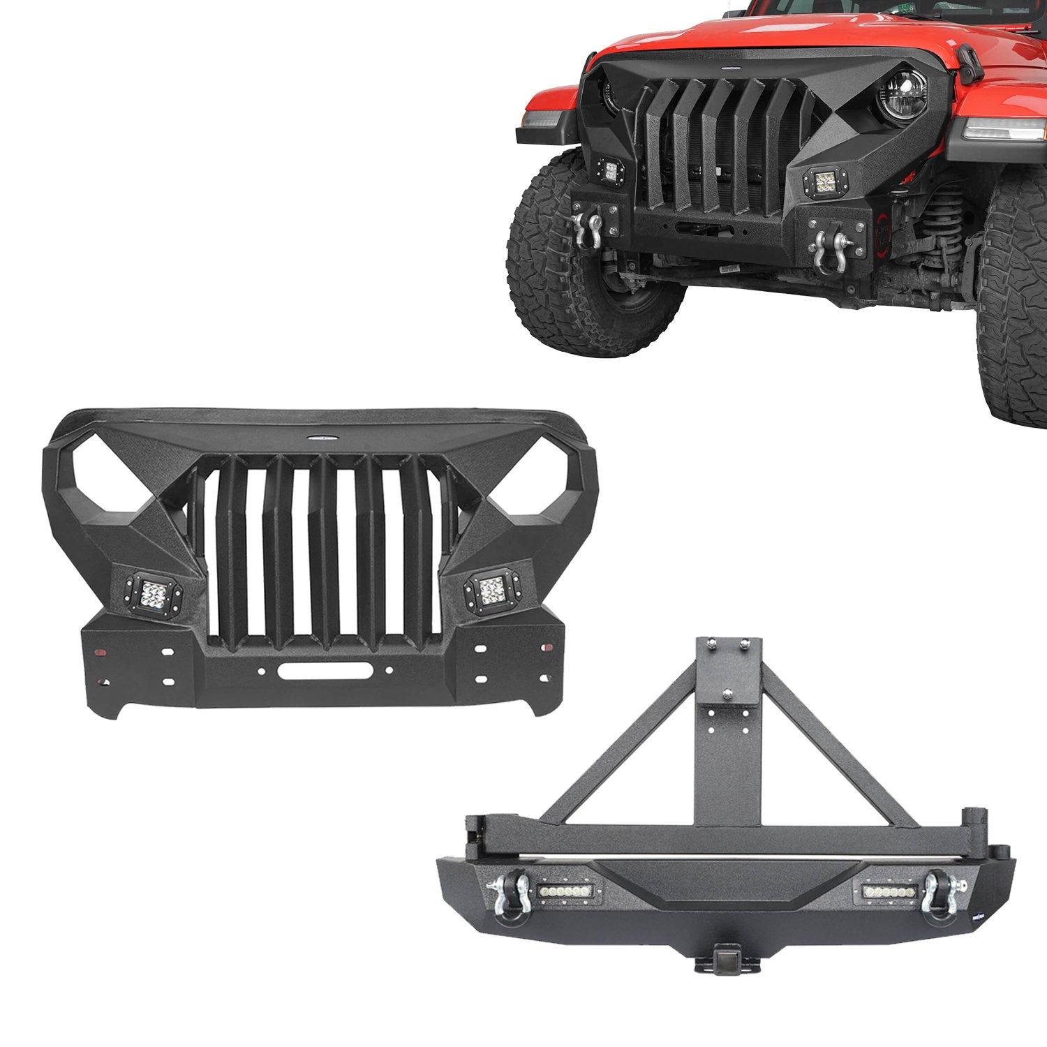 Jeep JL Mad Max Front Bumper & Rear Bumper for 2018-2023 Jeep Wrangler ...