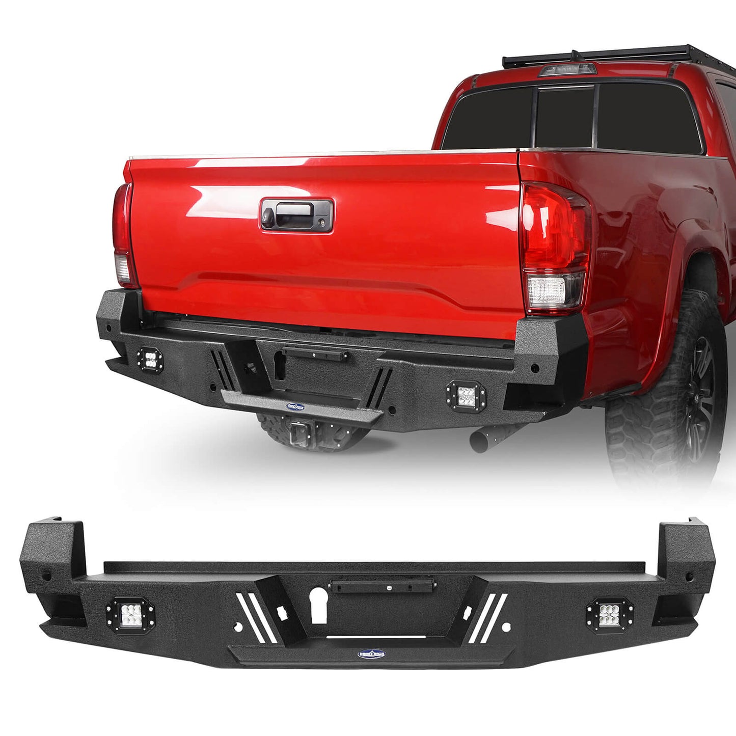 Tacoma Rear Bumper w/License Plate Bracket for 2016-2023 Toyota Tacoma - Ultralisk 4x4  b4204-1