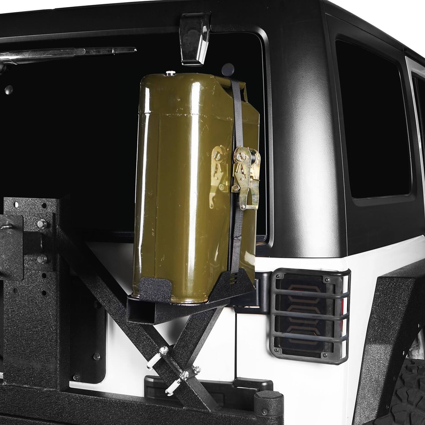 5.3 Gallon Jerry Can Mount Spare Tire Jerry Can Holder for 2007-2018 Jeep Wrangler JK 6