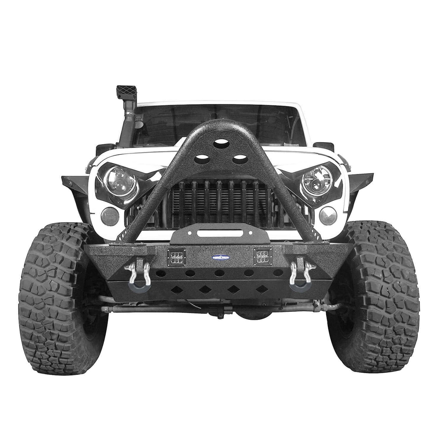 Stubby Front Bumper w/Stinger & Winch Plate Mount w/LED Spotlight(07-18 Jeep Wrangler JK) - Ultralisk 4x4