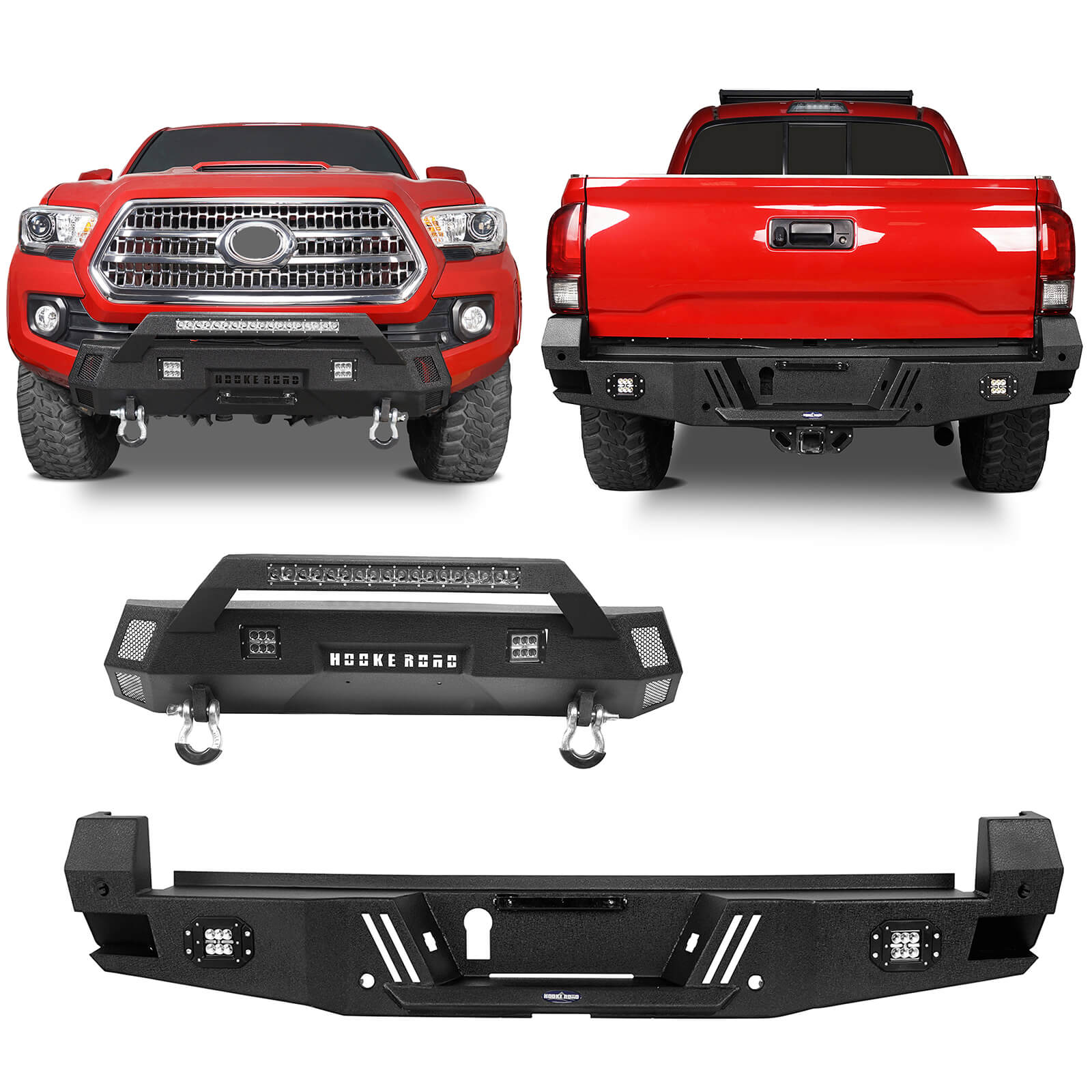 Tacoma Front Bumper & Rear Bumper w/Lights for 2016-2023 Toyota Tacoma - ultralisk4x4 b42024204-1