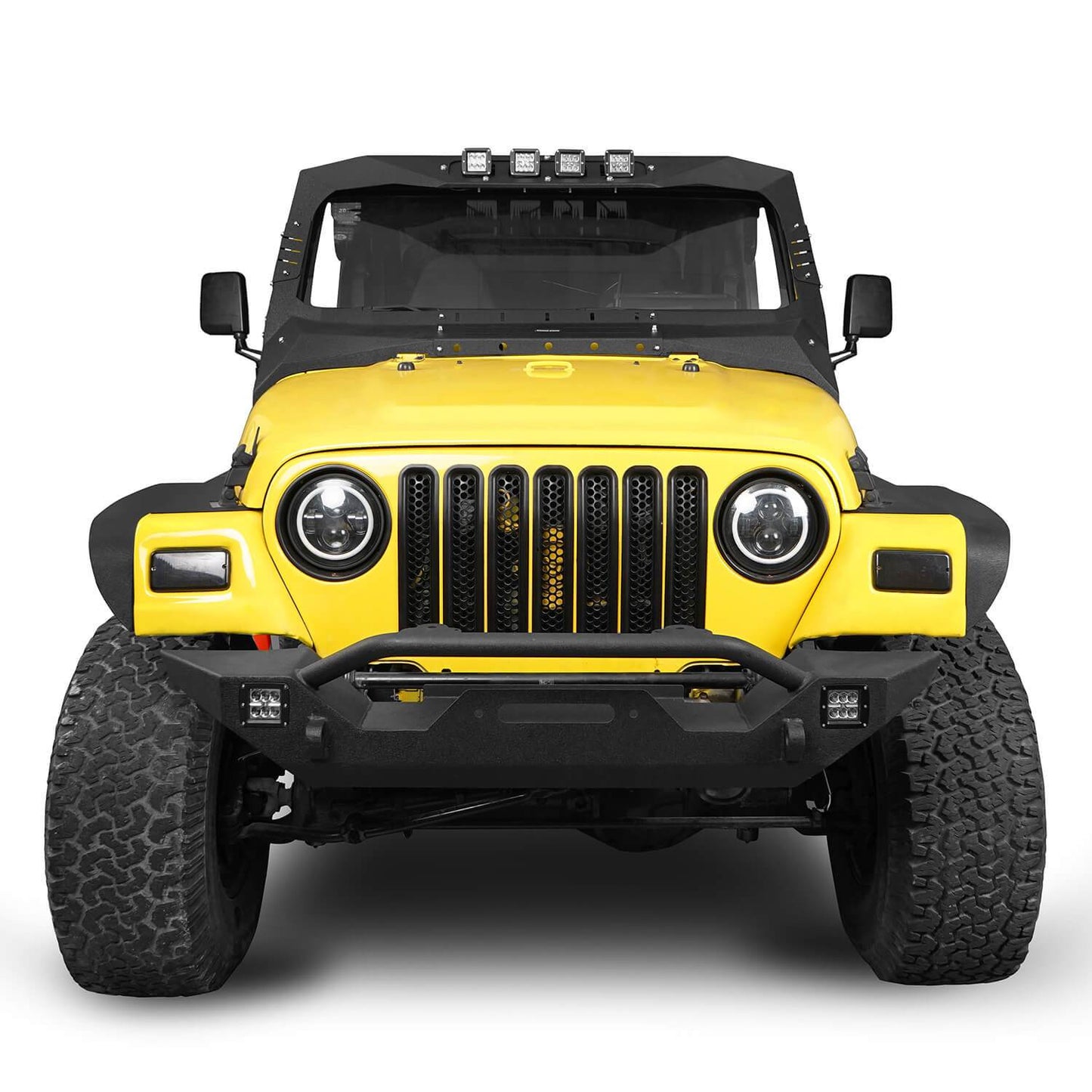 Windshield Frame Cover Visor Cowl Armor w/Lights(97-06 Jeep Wrangler TJ) - ultralisk4x4